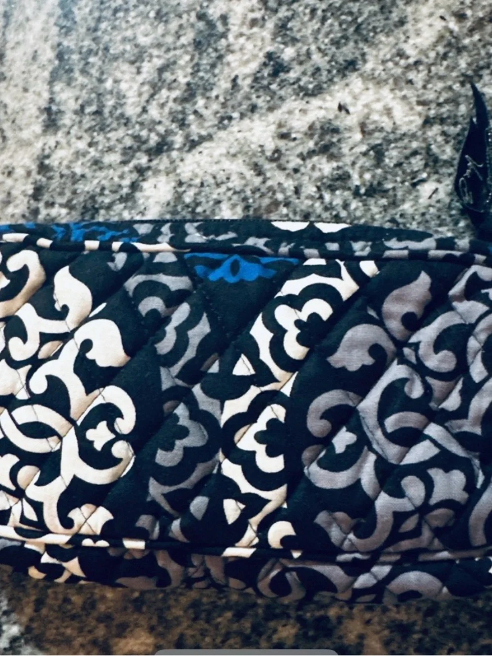 Vera Bradley Quilted Black & white Patterned Cosmetic Bag